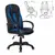Кресло компьютерное VIKING-9/BL+BLUE, подушка, экокожа/ткань, черное/синее, фото 1