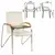 Кресло для приемных и переговорных &quot;Samba T plast&quot; со столиком, хромированный каркас, кожзам бежевый, фото 1