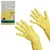 Перчатки хозяйственные резиновые VILEDA &quot;Контракт&quot; с х/б напылением, размер M (средний), желтые, 101017, фото 1
