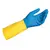 Перчатки латексно-неопреновые MAPA Duo Mix/Alto 405, хлопчатобумажное напыление, размер 8 (M), синие/желтые, фото 2