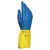 Перчатки латексно-неопреновые MAPA Duo Mix/Alto 405, хлопчатобумажное напыление, размер 9 (L), синие/желтые, фото 1