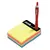 Блок самоклеящийся (стикер) HOPAX с отверстием для ручки, 76х101 мм, 280 л., 7 цветов, неон, 21255, фото 2