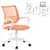 Кресло BRABIX &quot;Fly MG-396W&quot;, с подлокотниками, пластик белый, сетка, оранжевое с рисунком &quot;Giraffe&quot;, 532402, MG-396W_532402, фото 1