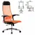 Кресло офисное МЕТТА &quot;К-4-Т&quot; хром, прочная сетка, сиденье и спинка регулируемые, оранжевое, фото 2