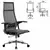 Кресло офисное МЕТТА &quot;К-7-Т&quot; хром, прочная сетка, сиденье и спинка регулируемые, черное, фото 2