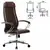 Кресло офисное МЕТТА &quot;К-29&quot; хром, кожа, сиденье и спинка мягкие, темно-коричневое, фото 2