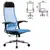 Кресло офисное МЕТТА &quot;К-4-Т&quot; хром, прочная сетка, сиденье и спинка регулируемые, голубое, фото 2