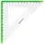 Набор чертежный большой BRAUBERG &quot;FRESH ZONE&quot; (линейка 30 см, 2 треугольника, транспортир) с салатовой шкалой, 210764, фото 5