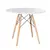 Стол обеденный BRABIX &quot;Eames T-01&quot;, круглый диаметр 80 см, опоры дерево, пластик белый, 532633, фото 1