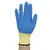 Перчатки полиэфирные РУБИСТРОНГ супер прочные, 1 пара, 13 класс, 85-90 г, размер 9, покрытие - облив ЛАТЕКСНОЕ, высокоизносостойкие, СВС, pl52wl беж/син, фото 2