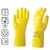 Перчатки латексные КЩС, сверхпрочные, плотные, хлопковое напыление, размер 9,5-10 XL, очень большой, желтые, HQ Profiline, 73590, фото 1
