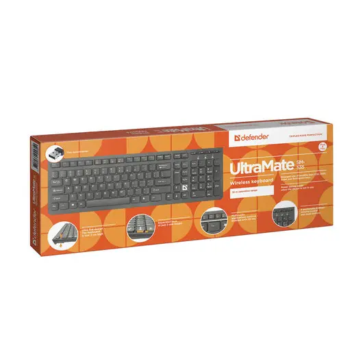Клавиатура беспроводная DEFENDER UltraMateSM-535 RU, 104 + 16 дополнительных клавиш, черная, 45535, фото 5