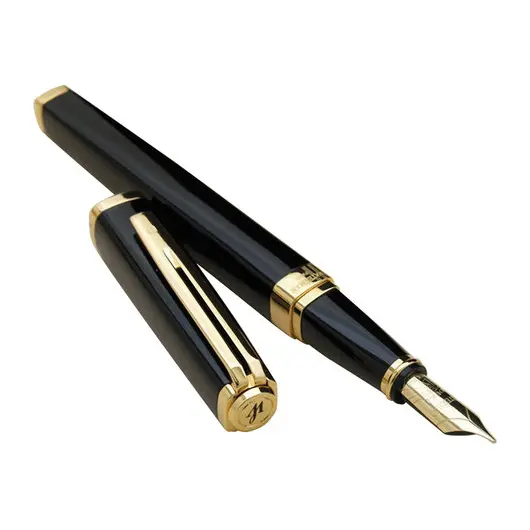 Ручка подарочная перьевая WATERMAN &quot;Exception Black GT Slim&quot;, черный лак, позолоченные детали, синяя, S0636930, фото 5