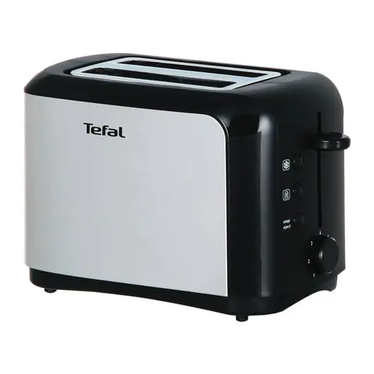 Тостер TEFAL TT356131, 850 Вт, функция разморозки, нержавеющая сталь, серебристый/черный, фото 1