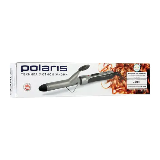 Щипцы для завивки волос POLARIS PHS 2534K, диаметр 25 мм, t 180 °C, керамика, серый, фото 7