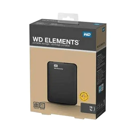 Диск жесткий внешний HDD WESTERN DIGITAL &quot;Elements Portable&quot;, 1 TB, 2,5&quot;, USB 3.0, черный, WDBUZG0010BBK, фото 2