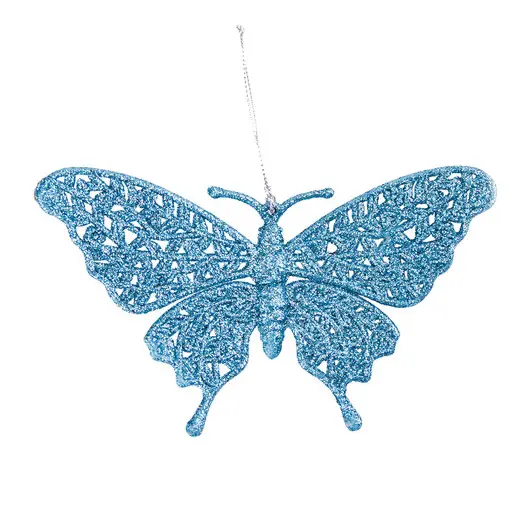 Украшение елочное подвесное &quot;Голубая бабочка&quot;, 16,7х10 см, пластик, 77894, фото 1