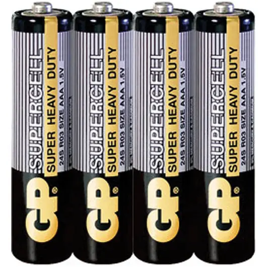 Батарейка GP Supercell AAA (R03) 24S солевая, OS4, фото 1