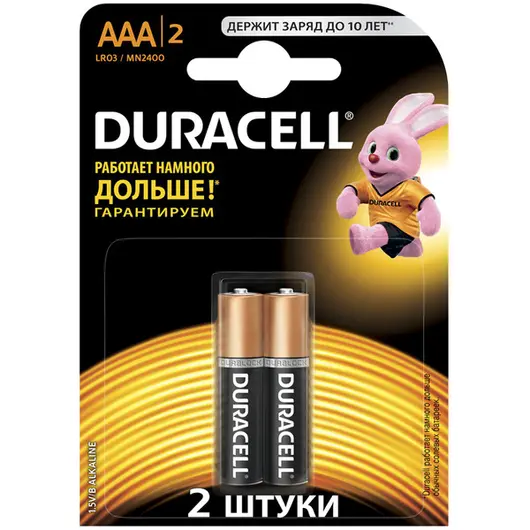 Батарейка Duracell Basic AAA (LR03) алкалиновая, 2BL, фото 1