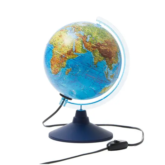 Глобус физико-политический Globen, 21см, с подсветкой на круглой подставке, фото 1