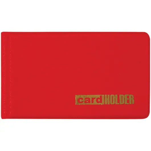 Визитница карманная OfficeSpace на 20 визиток, 65*110мм, ПВХ, красный, фото 1