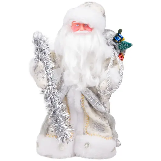 Декоративная кукла &quot;Дед Мороз&quot; 30см, в серебряном костюме, фото 1