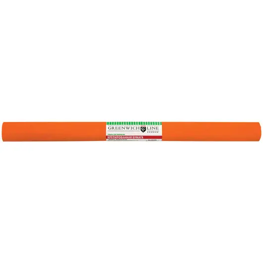 Бумага крепированная Greenwich Line, 50*250см, 32г/м2, оранжевая, в рулоне, фото 1