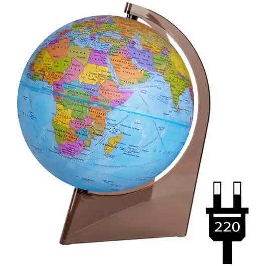 Глобус политический Глобусный мир, 21см, с подсветкой на треугольной подставке, фото 1