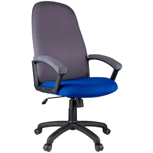 Кресло руководителя Helmi HL-E79 &quot;Elegant&quot;, ткань TW синяя/серая, фото 1