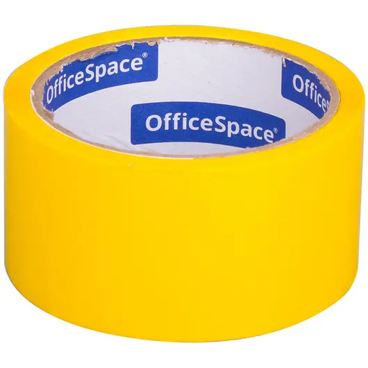 Клейкая лента упаковочная OfficeSpace, 48мм*40м, 45мкм, желтая, ШК, фото 1