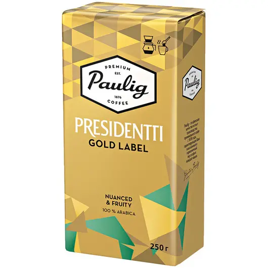 Кофе молотый Paulig &quot;Presidentti Gold Label&quot; вакуумный пакет, 250г, фото 1