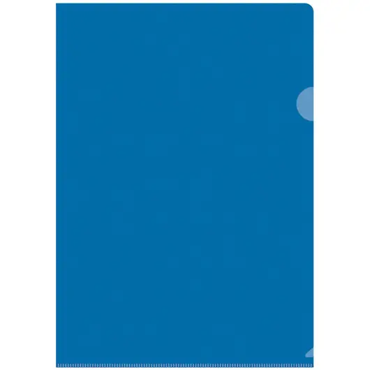 Папка-уголок OfficeSpace, A4, 100мкм, прозрачная синяя, фото 1