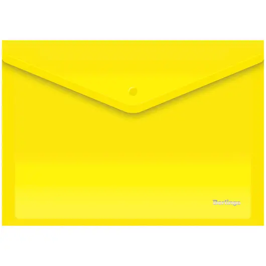 Папка-конверт на кнопке Berlingo, А4, 180мкм, желтая, фото 1
