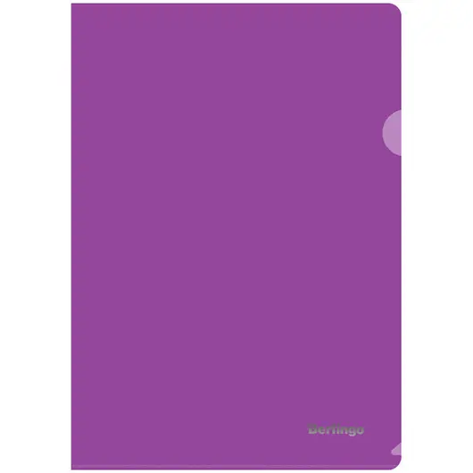 Папка-уголок Berlingo, А4, 180мкм, прозрачная фиолетовая, фото 1
