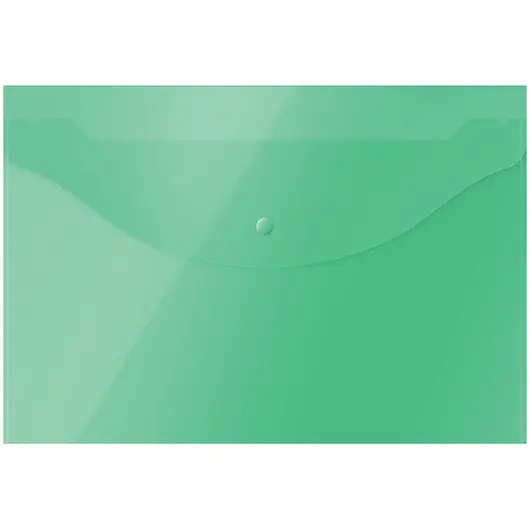 Папка-конверт на кнопке OfficeSpace  А4, 120мкм, зеленая, фото 1