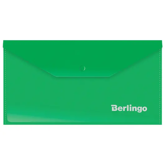 Папка-конверт на кнопке Berlingo, C6, 180мкм, зеленая, фото 1