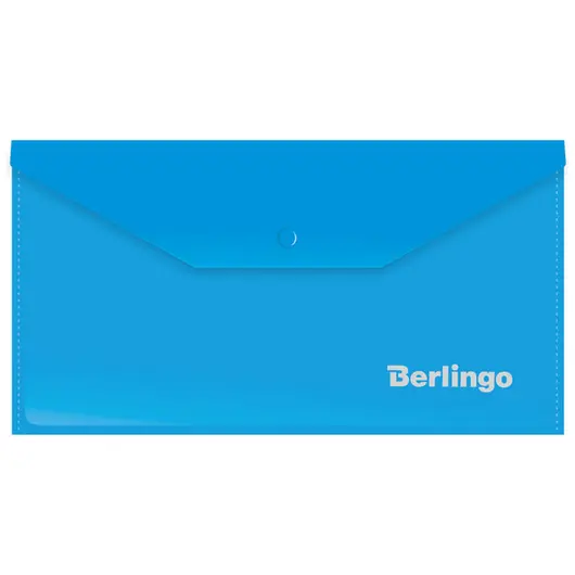 Папка-конверт на кнопке Berlingo, C6, 180мкм, синяя, фото 1