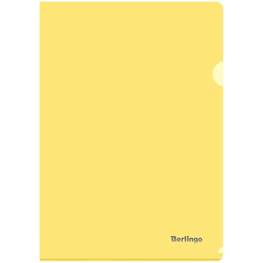 Папка-уголок Berlingo, А4, 180мкм, прозрачная желтая, фото 1