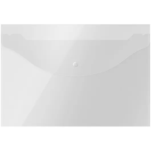 Папка-конверт на кнопке OfficeSpace  А4, 120мкм, прозрачная, фото 1