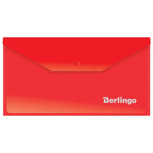 Папка-конверт на кнопке Berlingo, C6, 180мкм, красная, фото 1