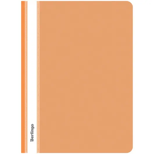 Папка-скоросшиватель пластик. Berlingo, А4, 180мкм, оранжевая с прозр. верхом, фото 1
