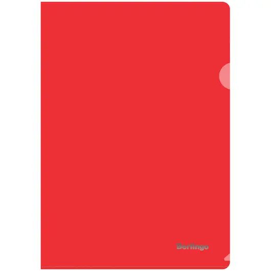 Папка-уголок Berlingo, А4, 180мкм, прозрачная красная, фото 1