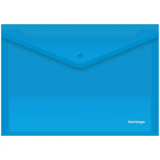 Папка-конверт на кнопке Berlingo, А4, 180мкм, синяя, фото 1