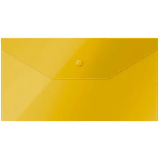 Папка-конверт на кнопке OfficeSpace, C6, 150мкм, желтая, фото 1