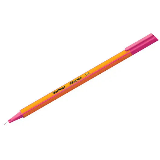 Ручка капиллярная Berlingo &quot;Rapido&quot; розовая, 0,4мм, трехгранная, фото 1