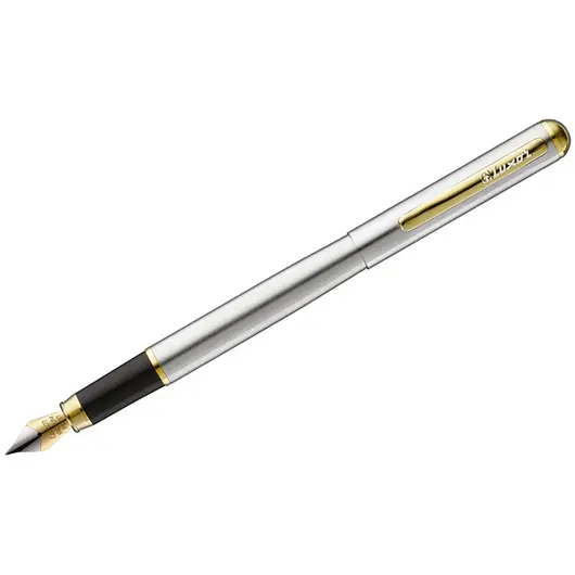 Ручка перьевая Luxor &quot;Marvel&quot; синяя, 0,8мм, корпус хром/золото, фото 1