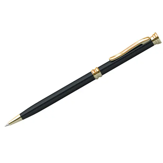 Ручка шариковая Berlingo &quot;Golden Luxe&quot;, синяя, 0,7мм, корпус черный, поворот., инд. упак., фото 1