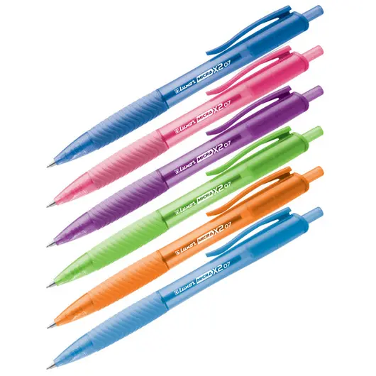 Ручка шариковая автоматическая Luxor &quot;Micra X II&quot; синяя, 0,7мм, грип, корпус ассорти, фото 1