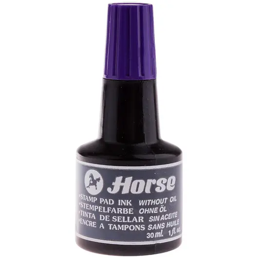 Штемпельная краска Horse, 30мл, фиолетовая, фото 1
