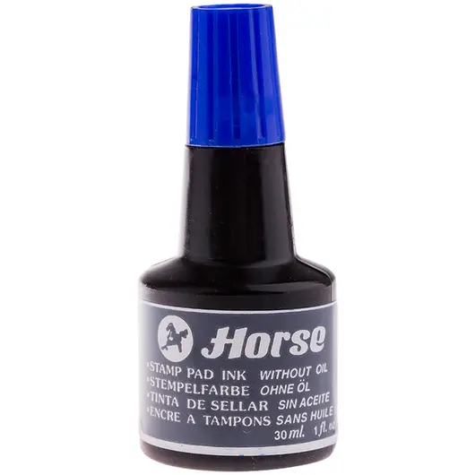 Штемпельная краска Horse, 30мл, синяя, фото 1